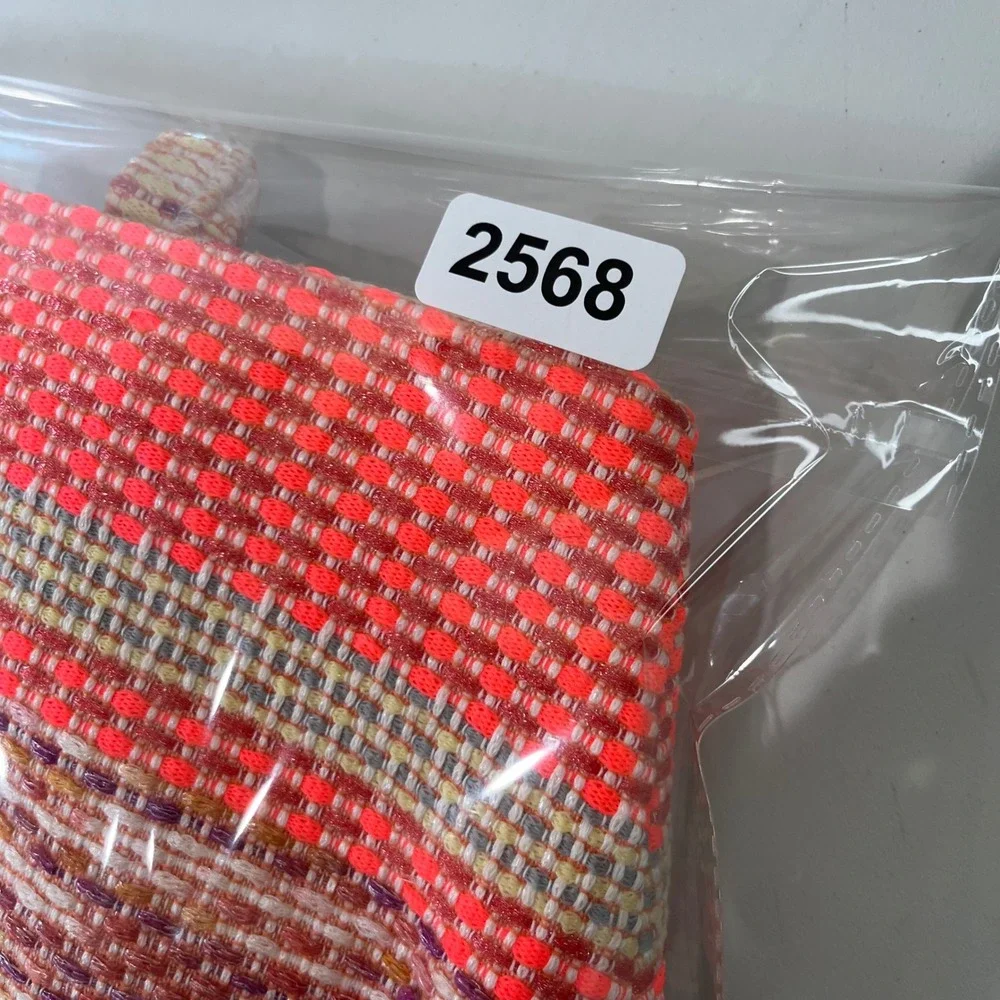 Etcetera‎ Tweed Pencil Skirt Sz 4 Pink Orange Striped Zip Back Textured Media